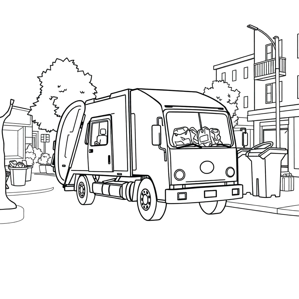 Garbage Truck coloring page