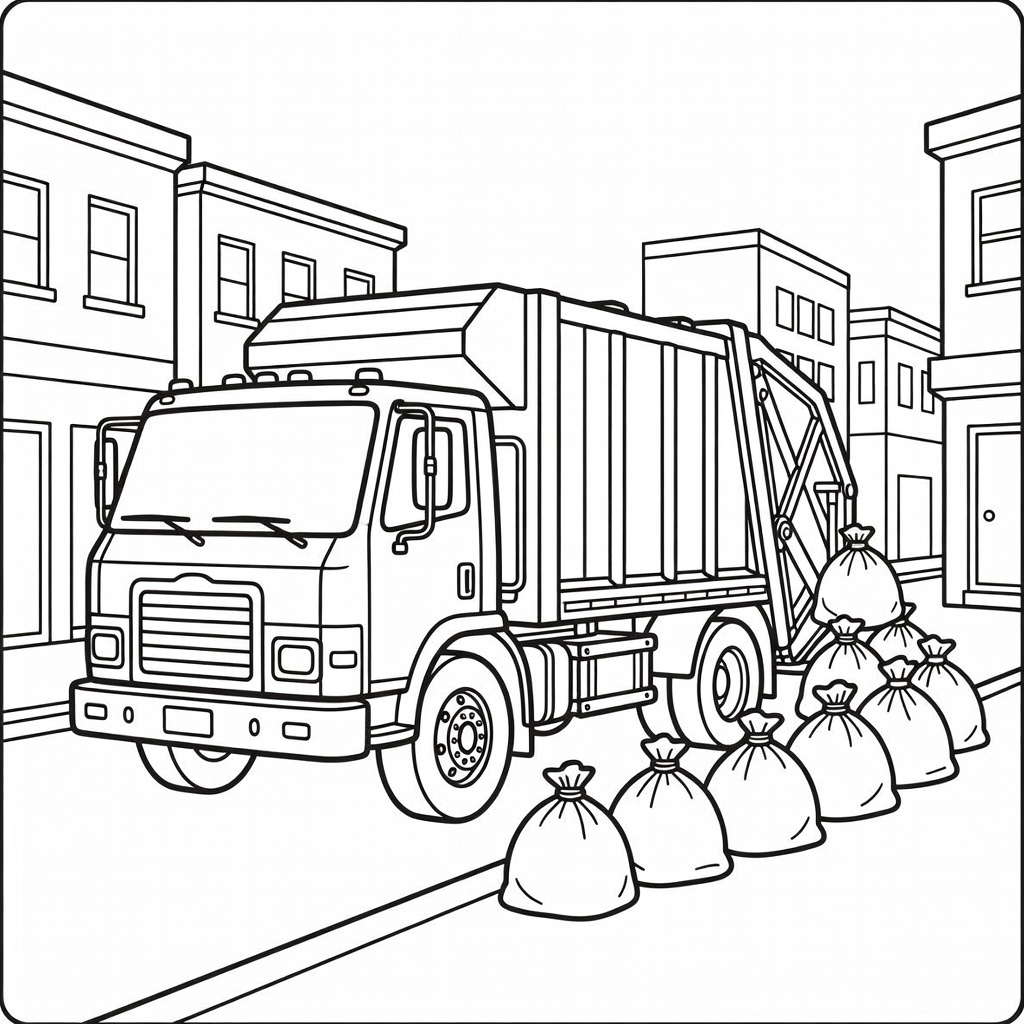 Garbage Truck coloring page