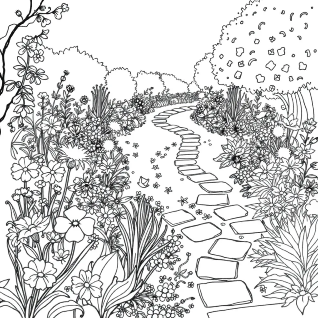 Garden coloring page