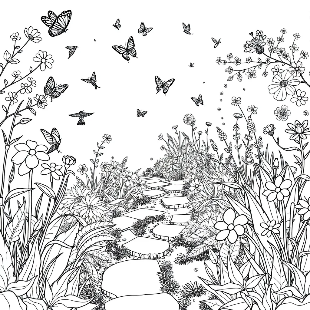 Garden coloring page
