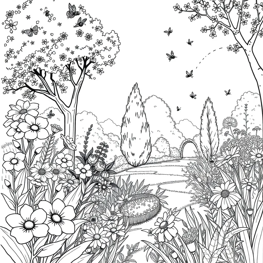 Garden coloring page
