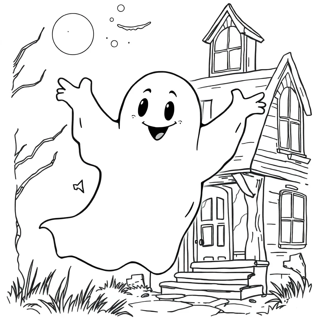 Ghost coloring page