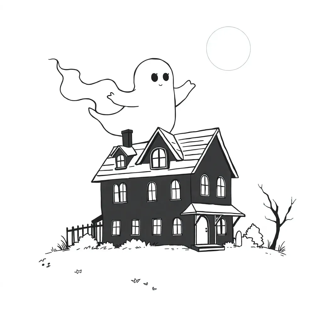 Ghost coloring page