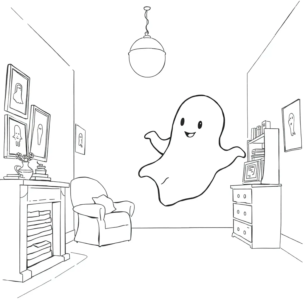 Ghost coloring page