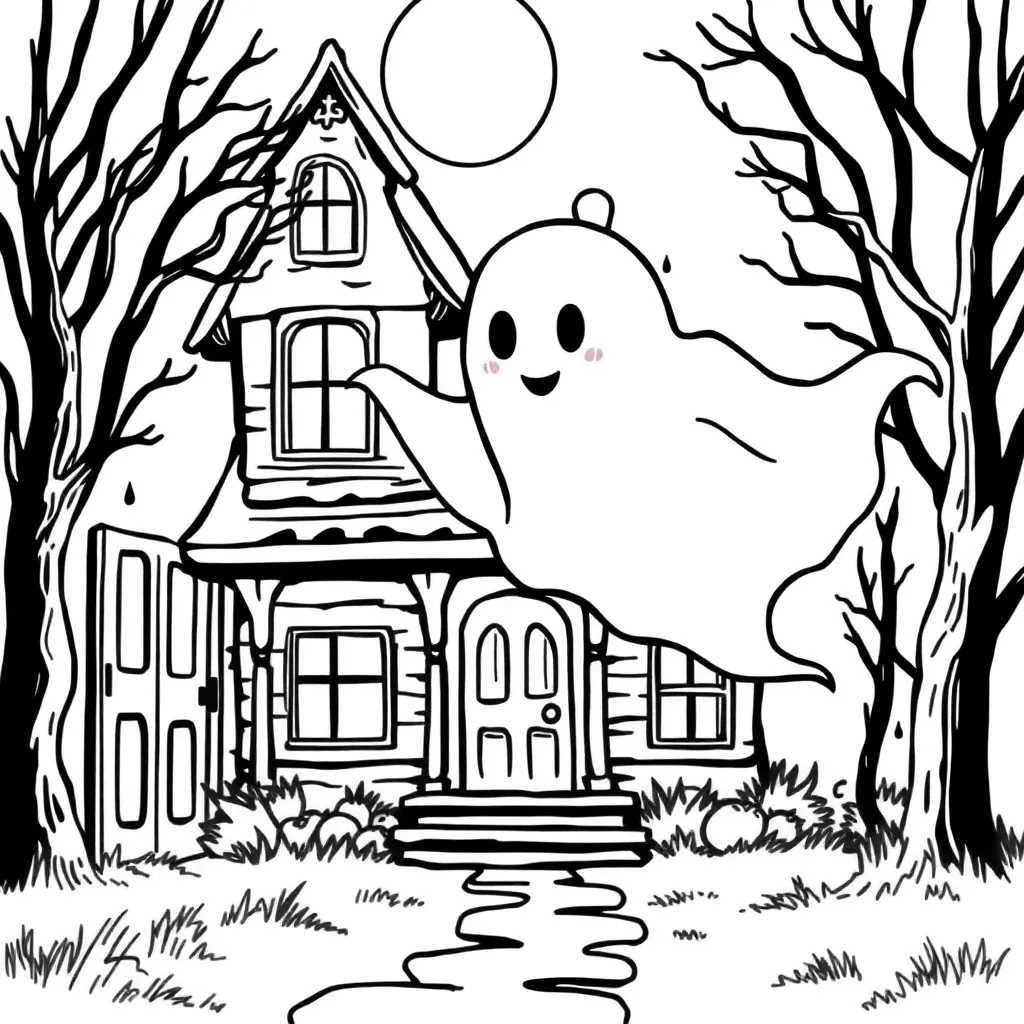 Ghost coloring page
