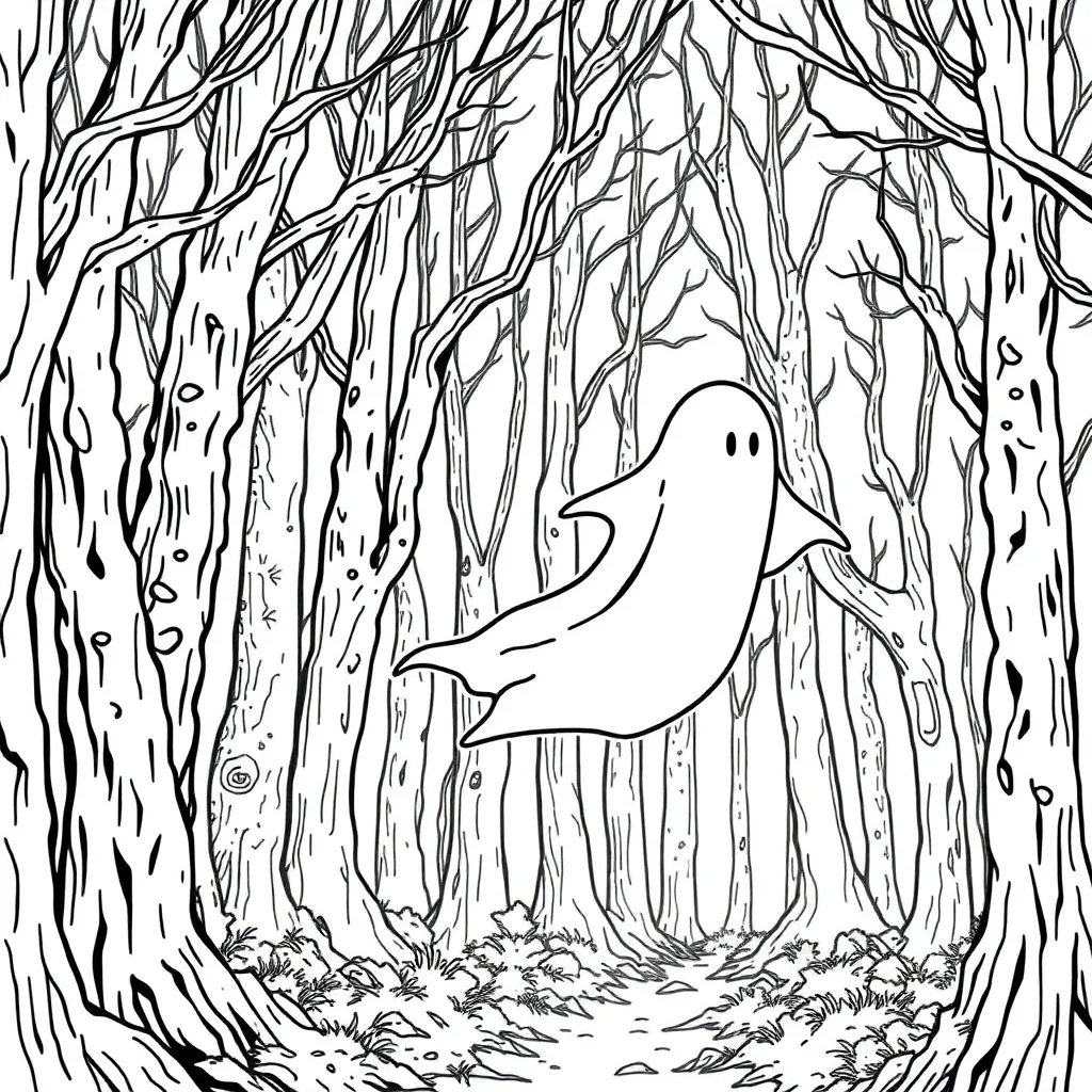 Ghost coloring page