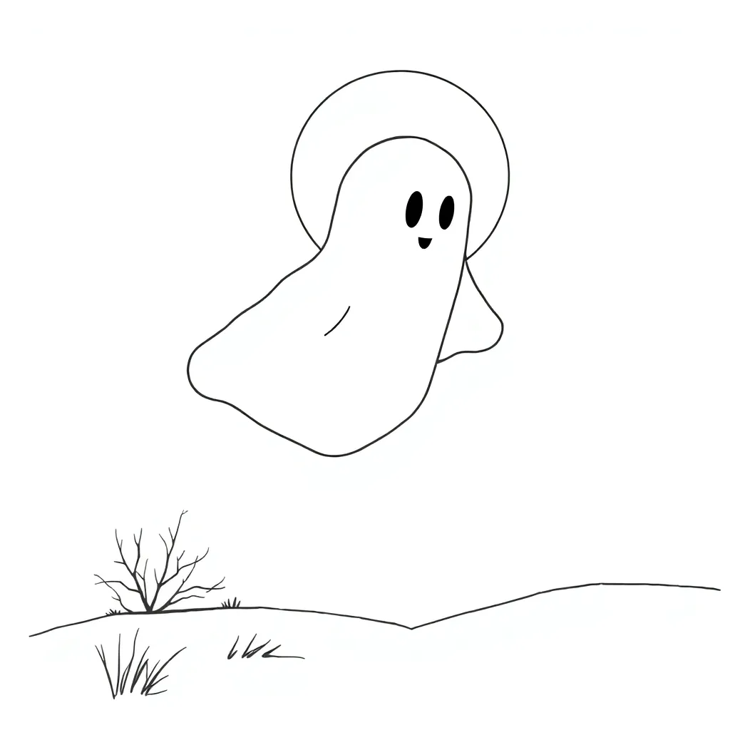 Ghost coloring page