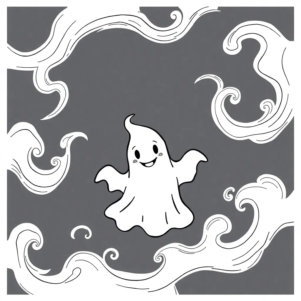 Ghost coloring page