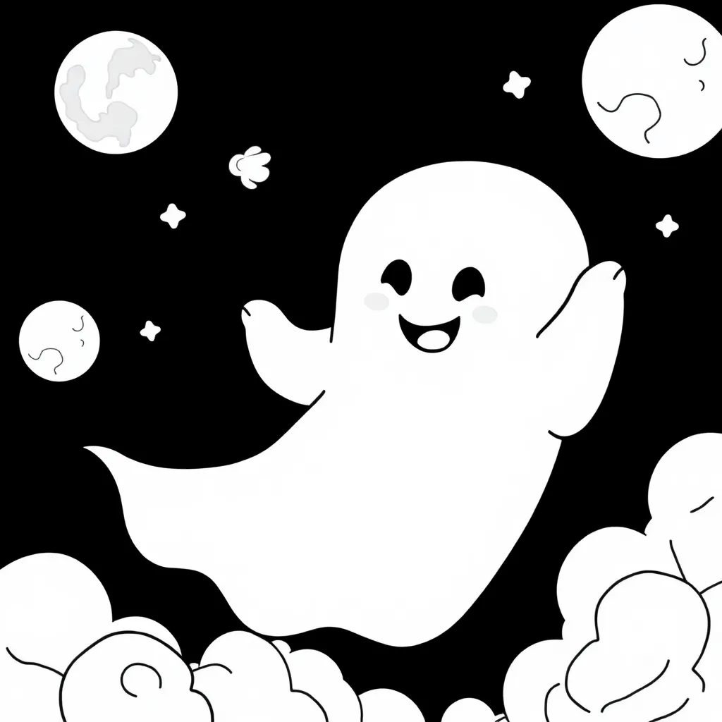 Ghost coloring page
