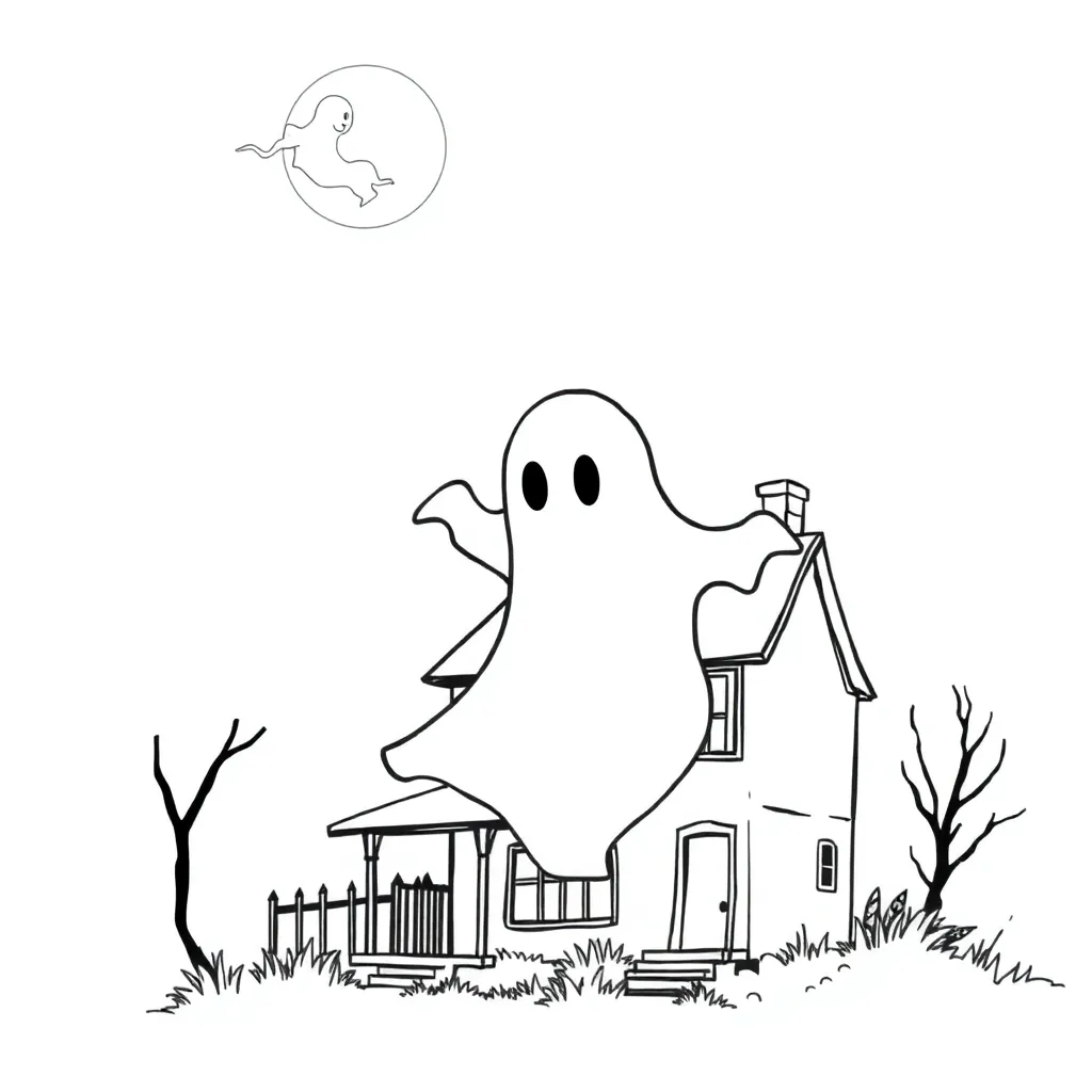 Ghost coloring page