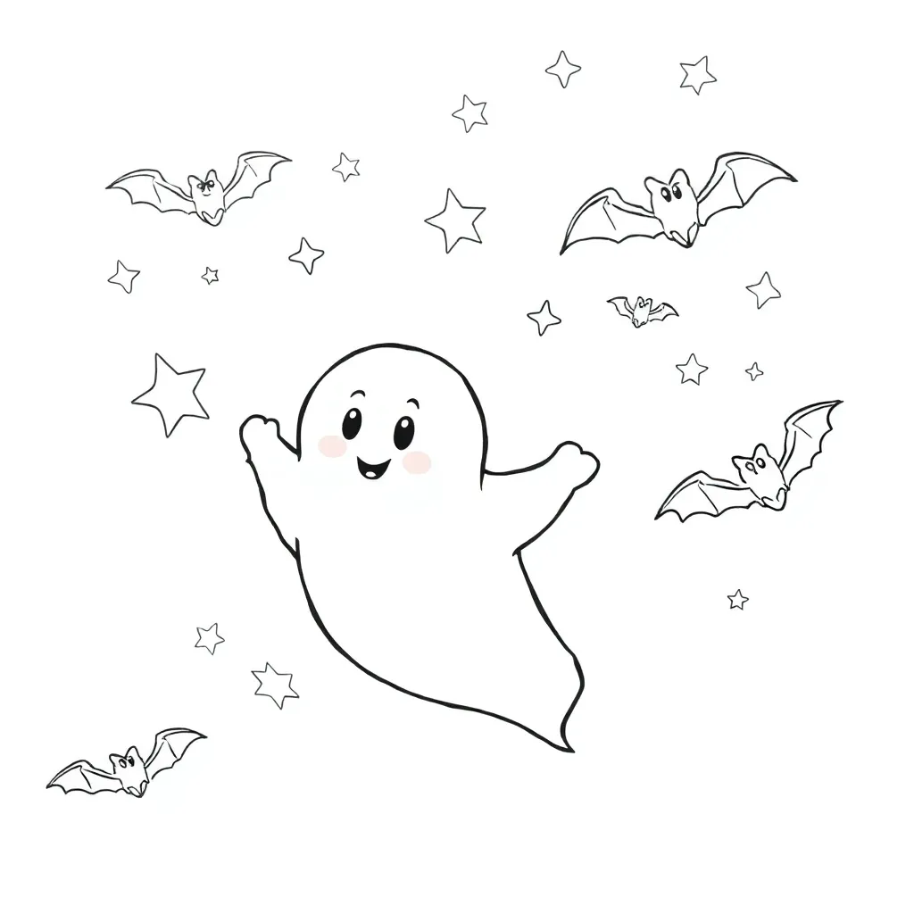 Ghost coloring page
