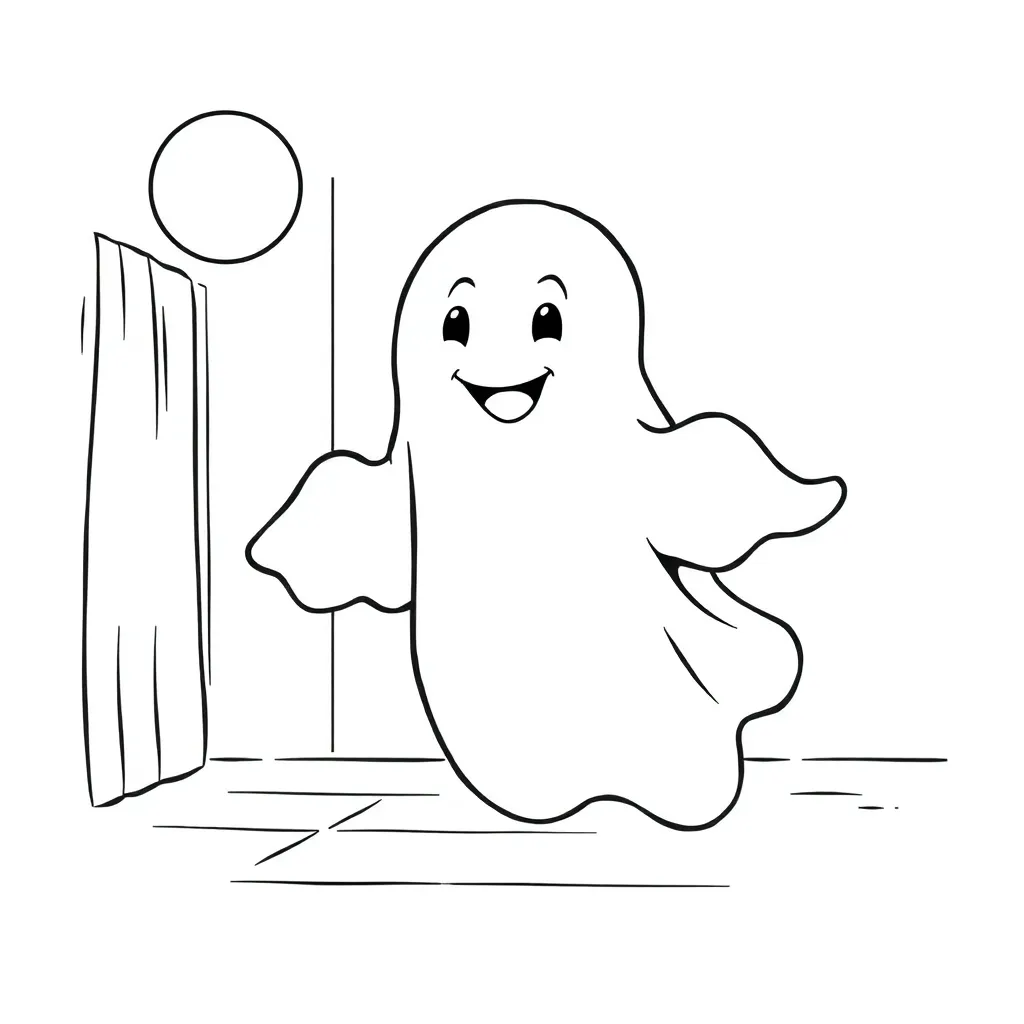 Ghost coloring page
