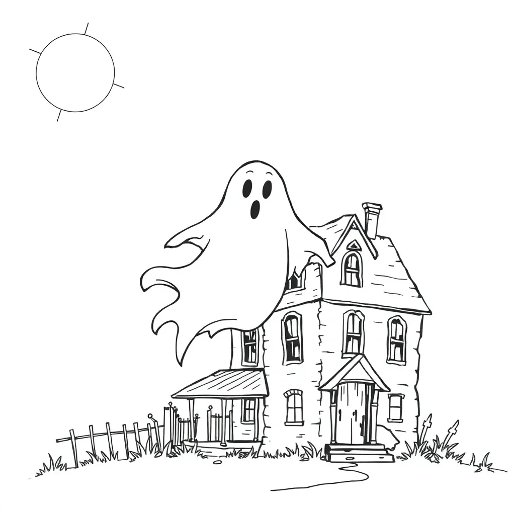 Ghost coloring page