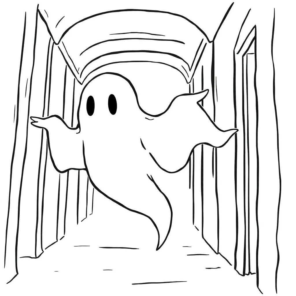 Ghost coloring page