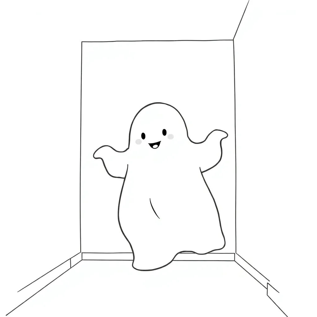 Ghost coloring page