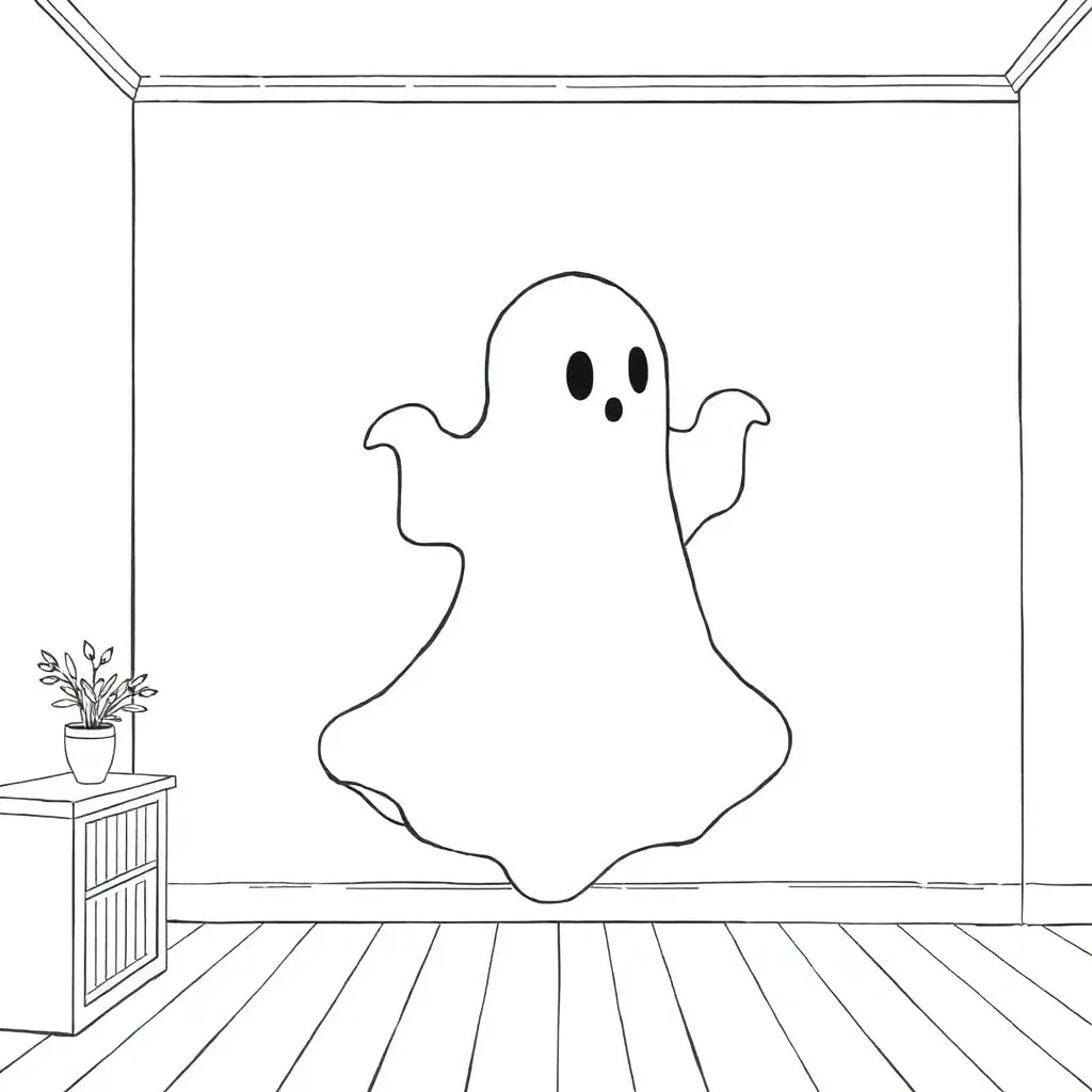 Ghost coloring page