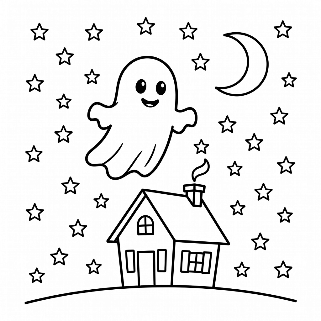 Ghost coloring page