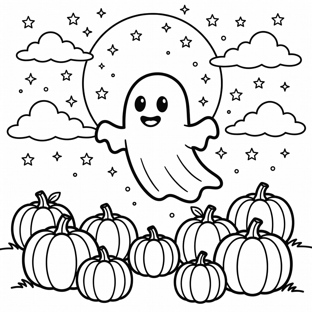 Ghost coloring page
