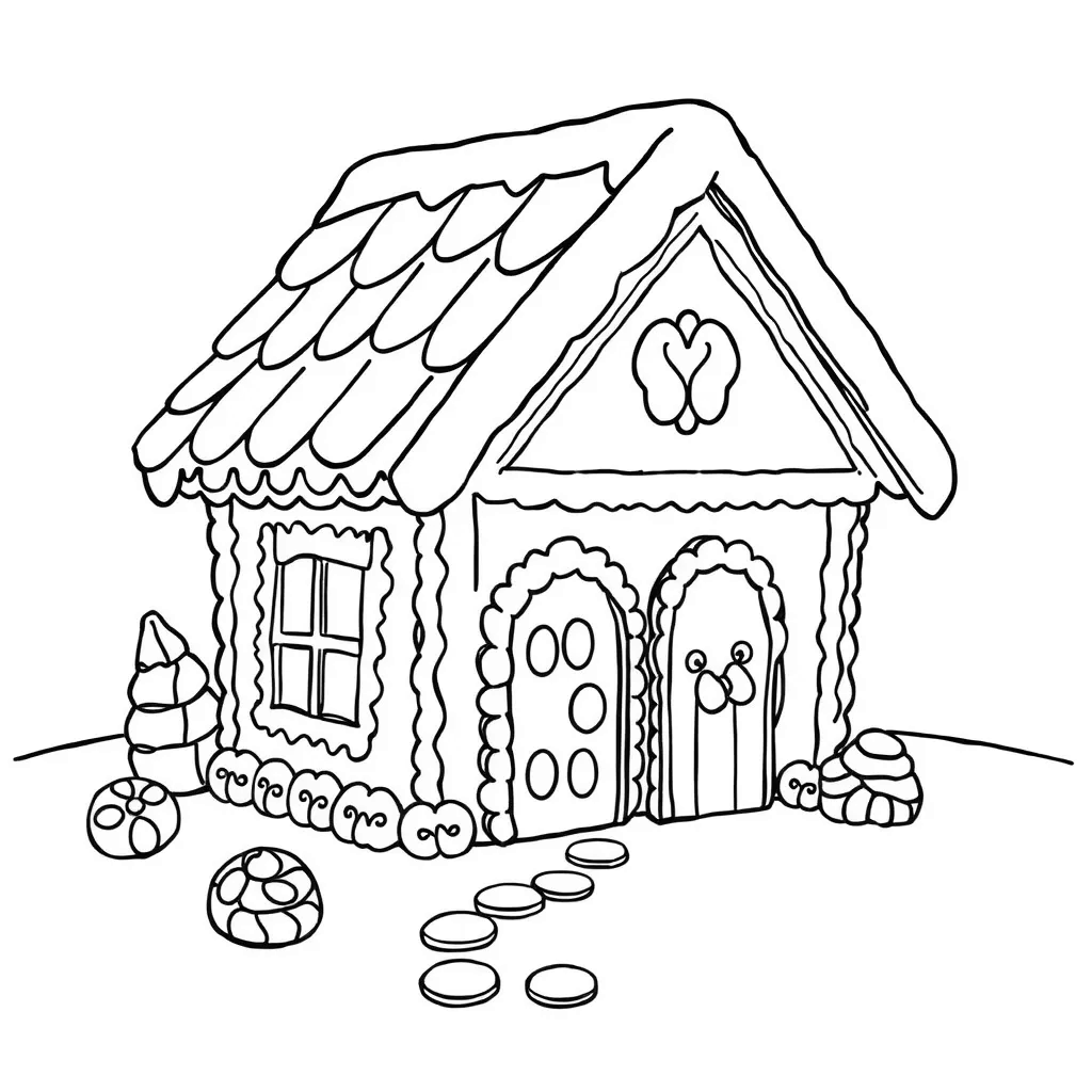 Gingerbread coloring page