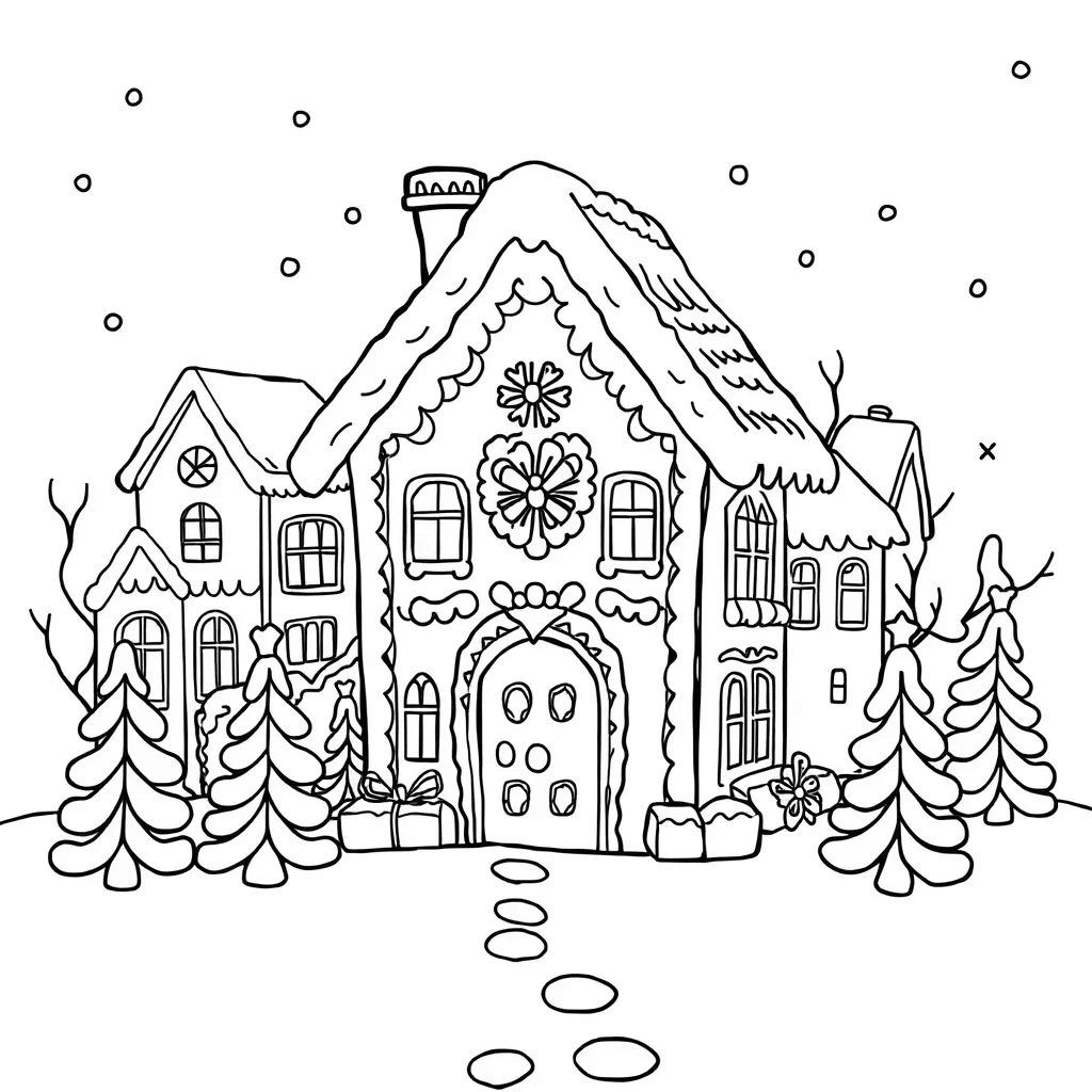 Gingerbread coloring page