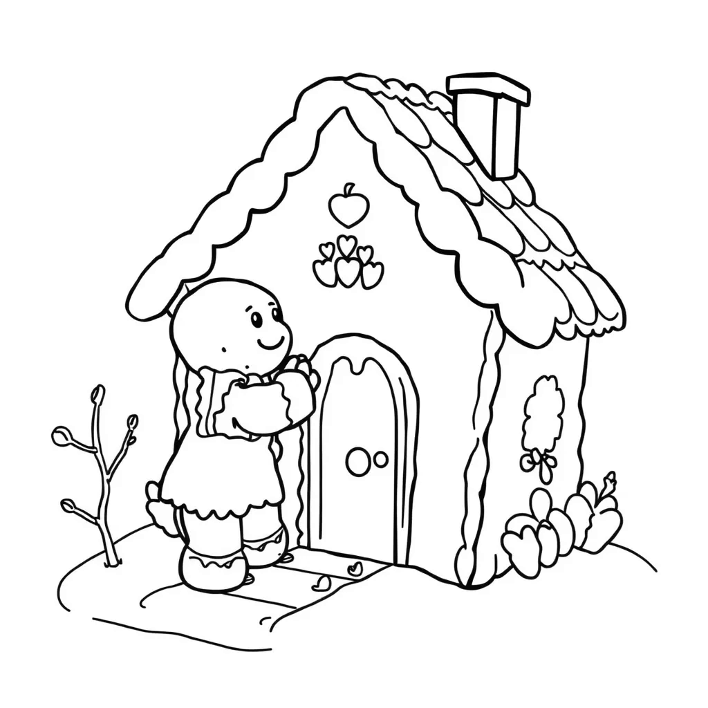 Gingerbread coloring page
