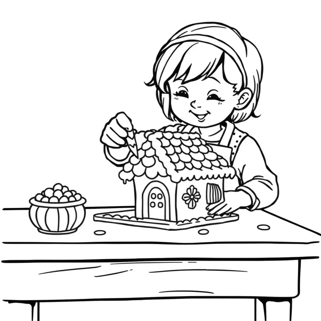 Gingerbread coloring page