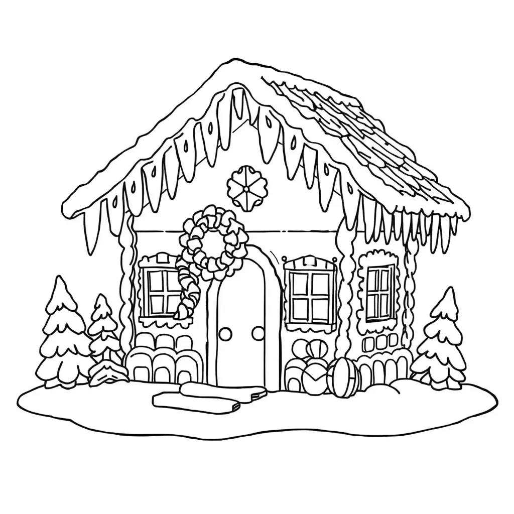 Gingerbread coloring page