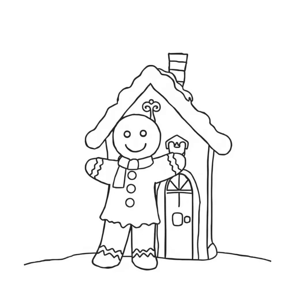 Gingerbread coloring page