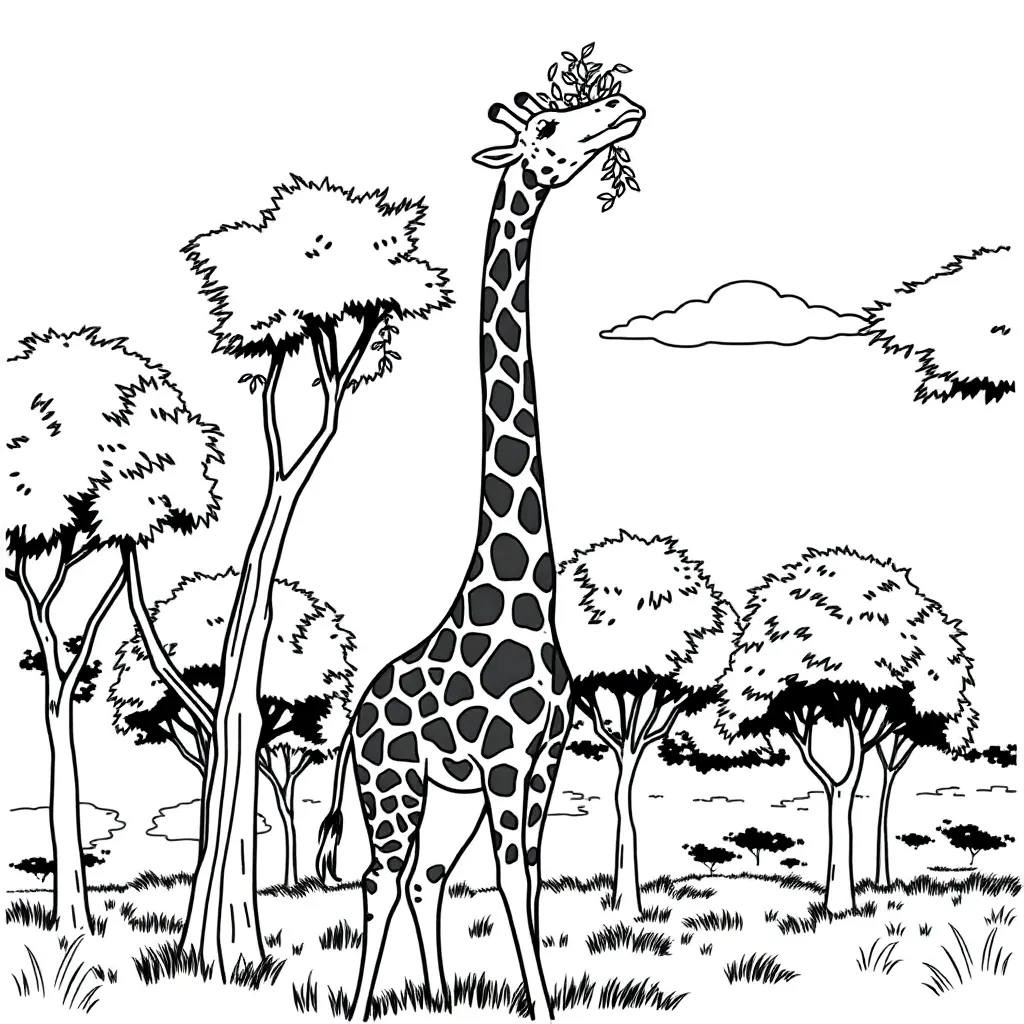 Giraffe coloring page