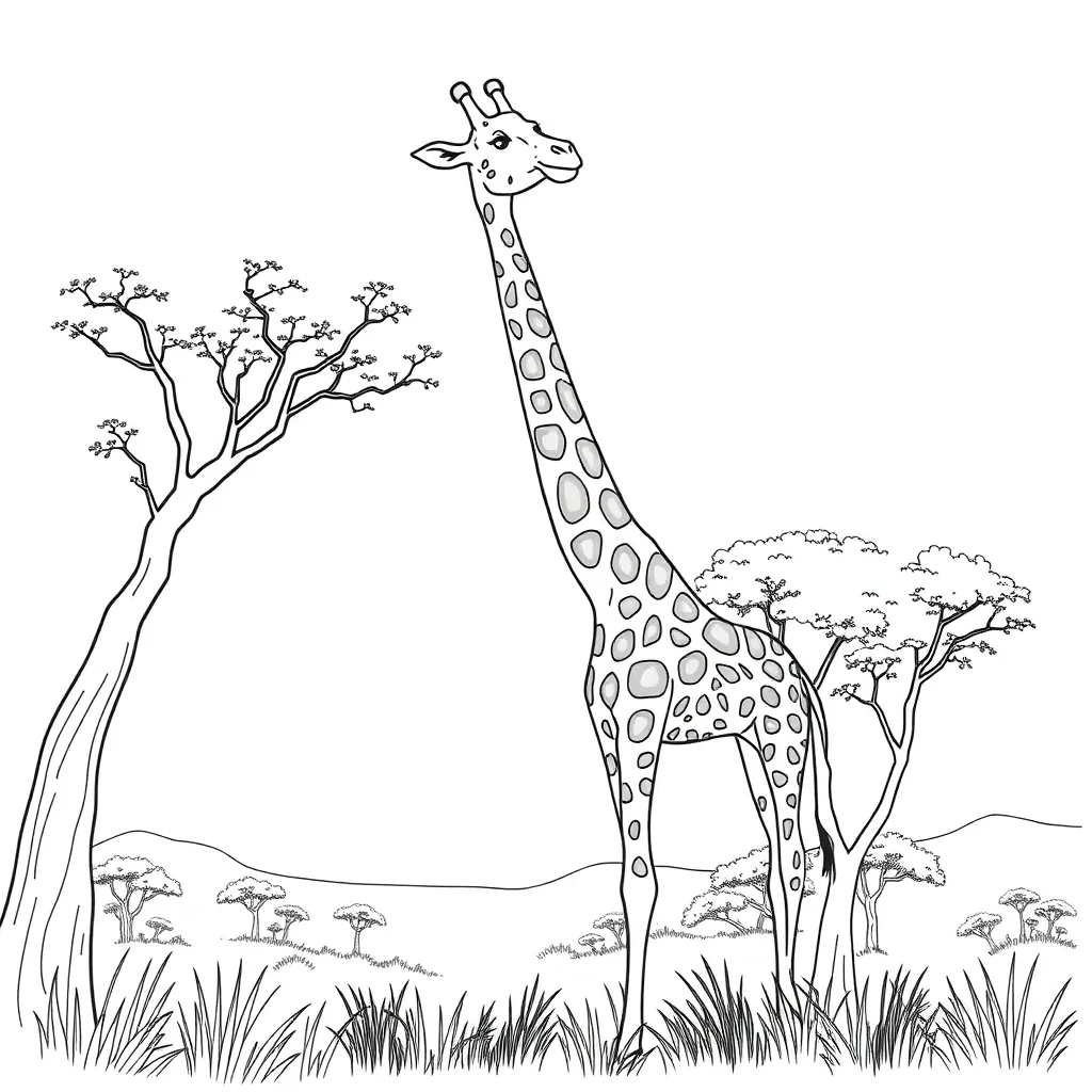 Giraffe coloring page