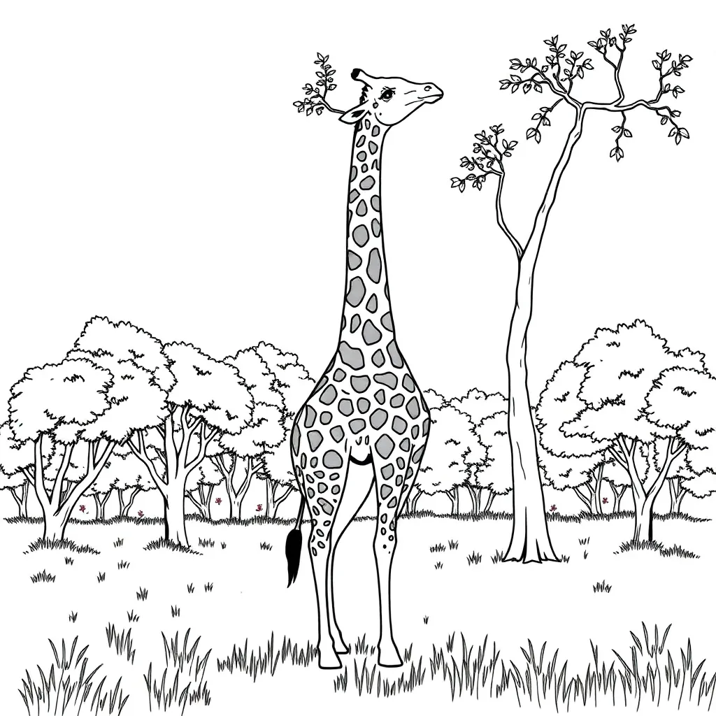 Giraffe coloring page