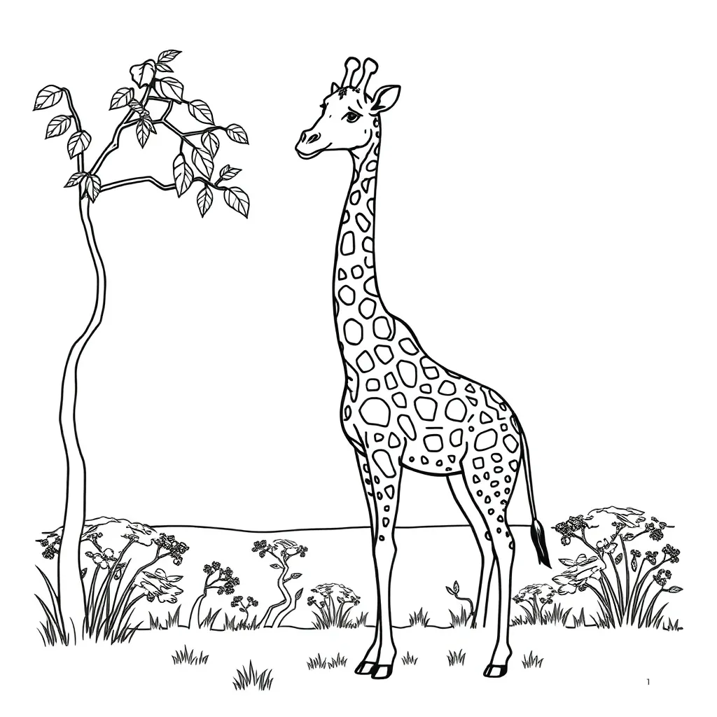 Giraffe coloring page
