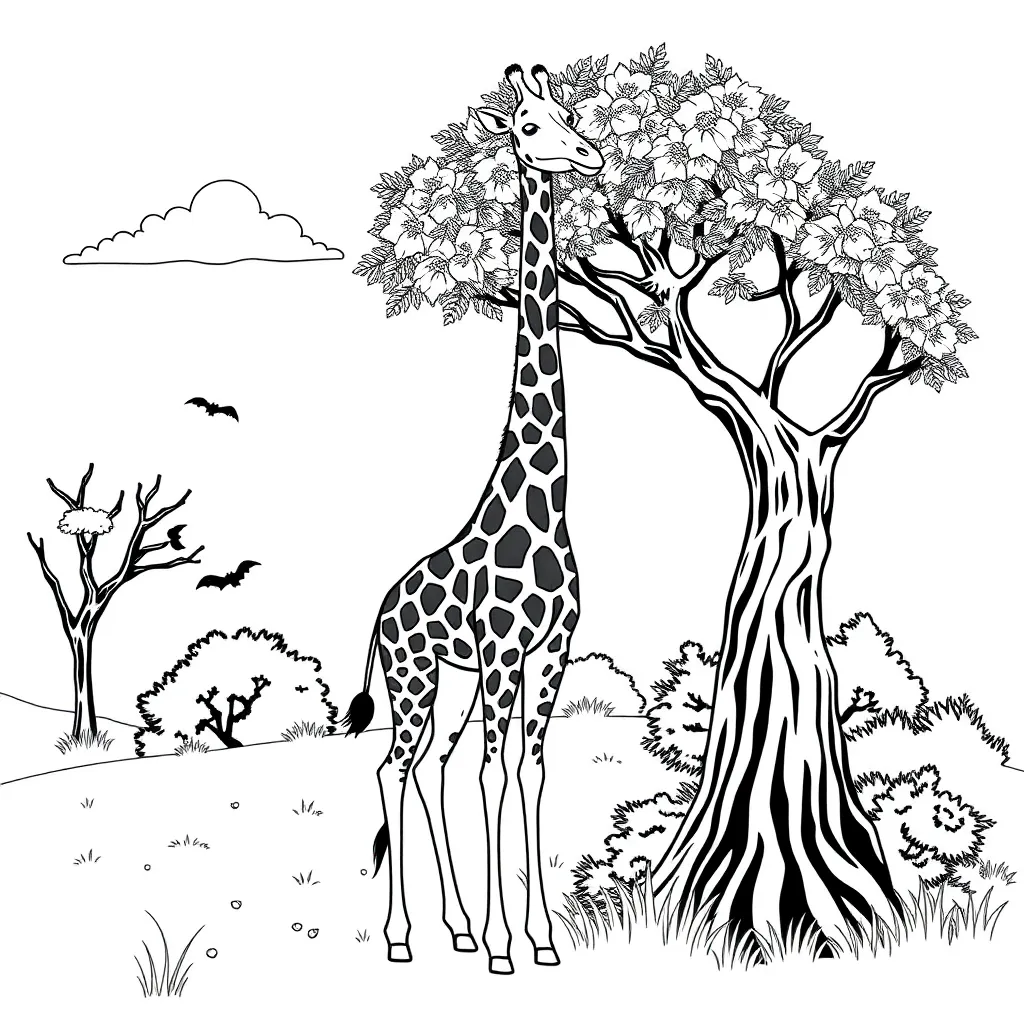 Giraffe coloring page