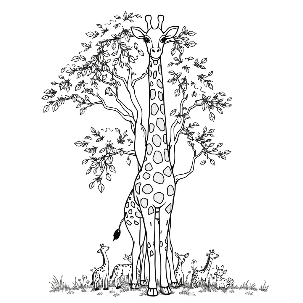 Giraffe coloring page