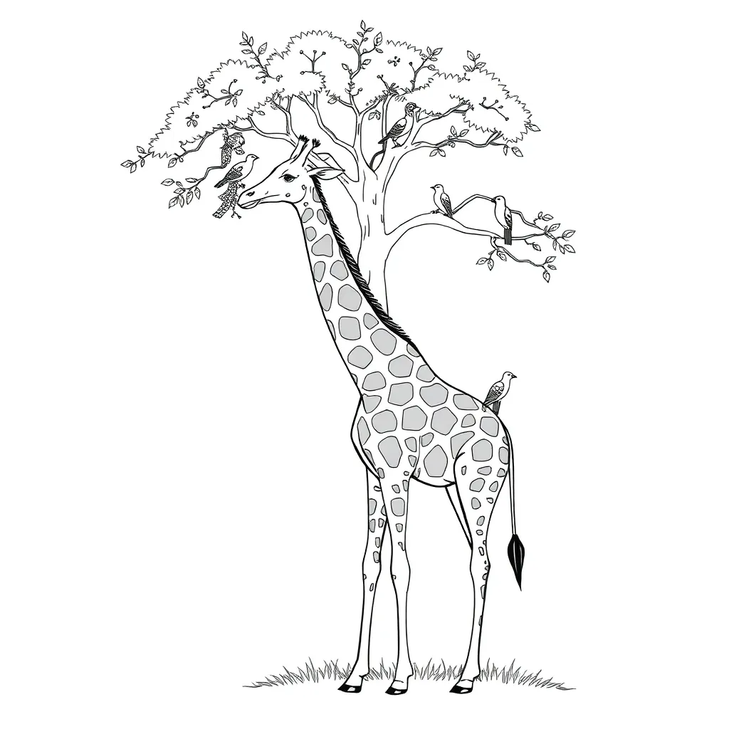 Giraffe coloring page