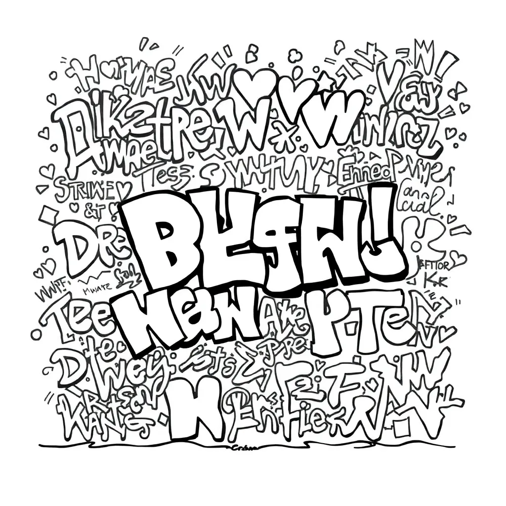 Graffiti coloring page