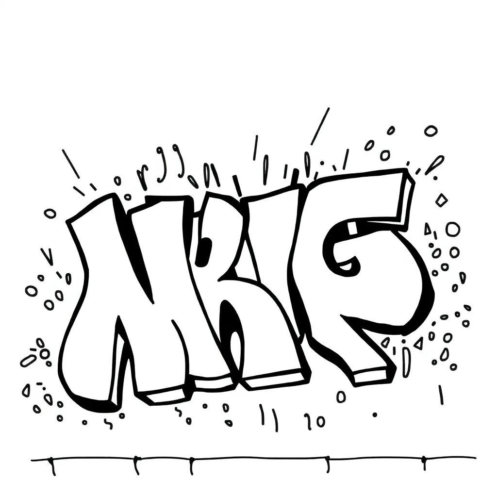 Graffiti coloring page