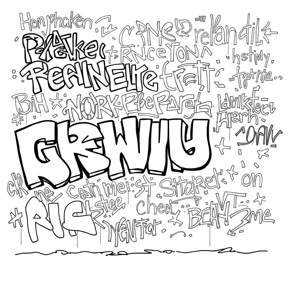 Graffiti coloring page