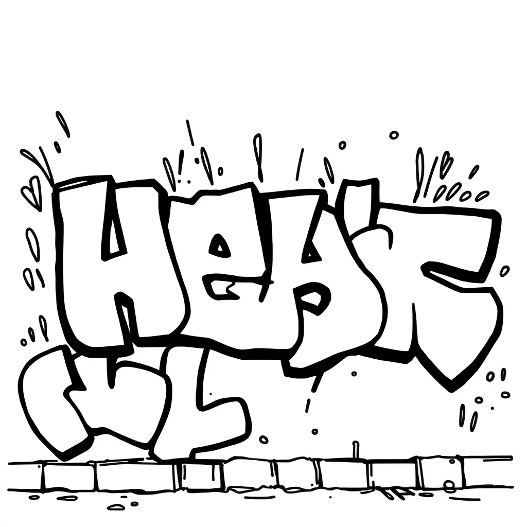 Graffiti coloring page
