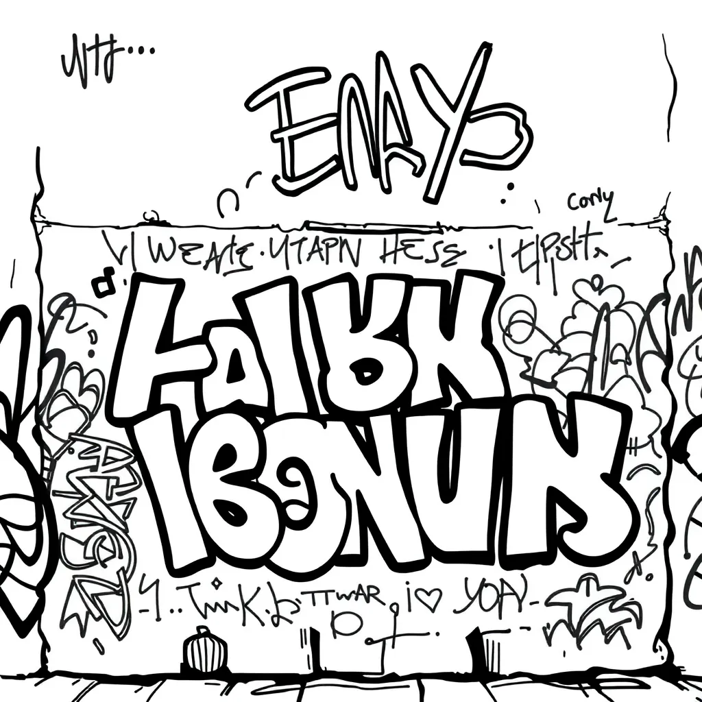 Graffiti coloring page