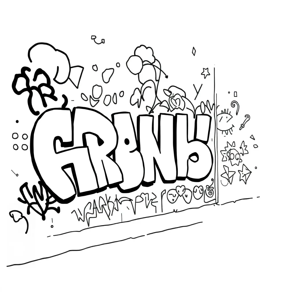 Graffiti coloring page
