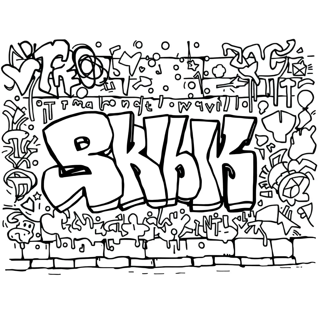 Graffiti coloring page