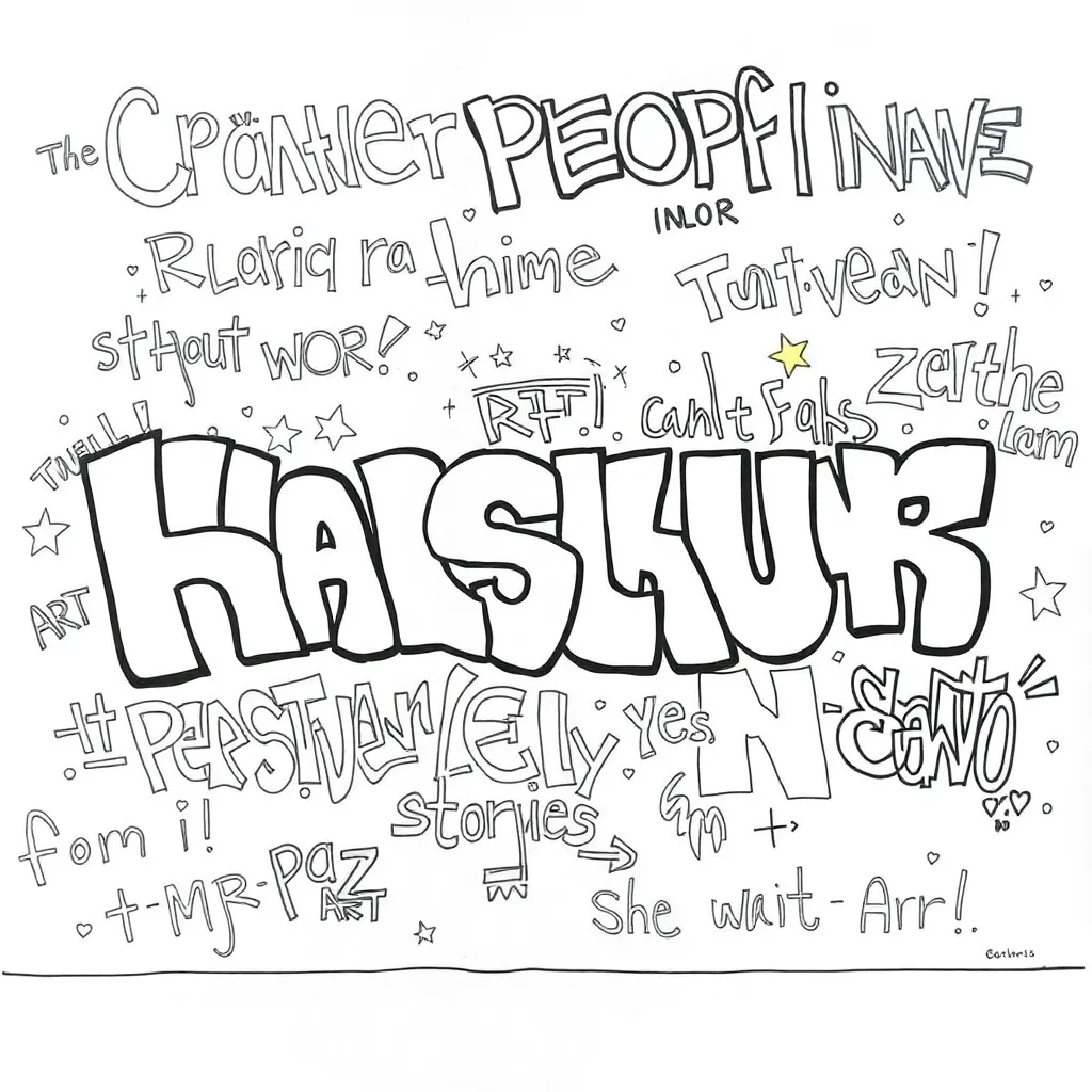 Graffiti coloring page