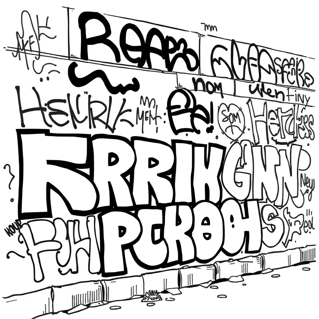 Graffiti coloring page