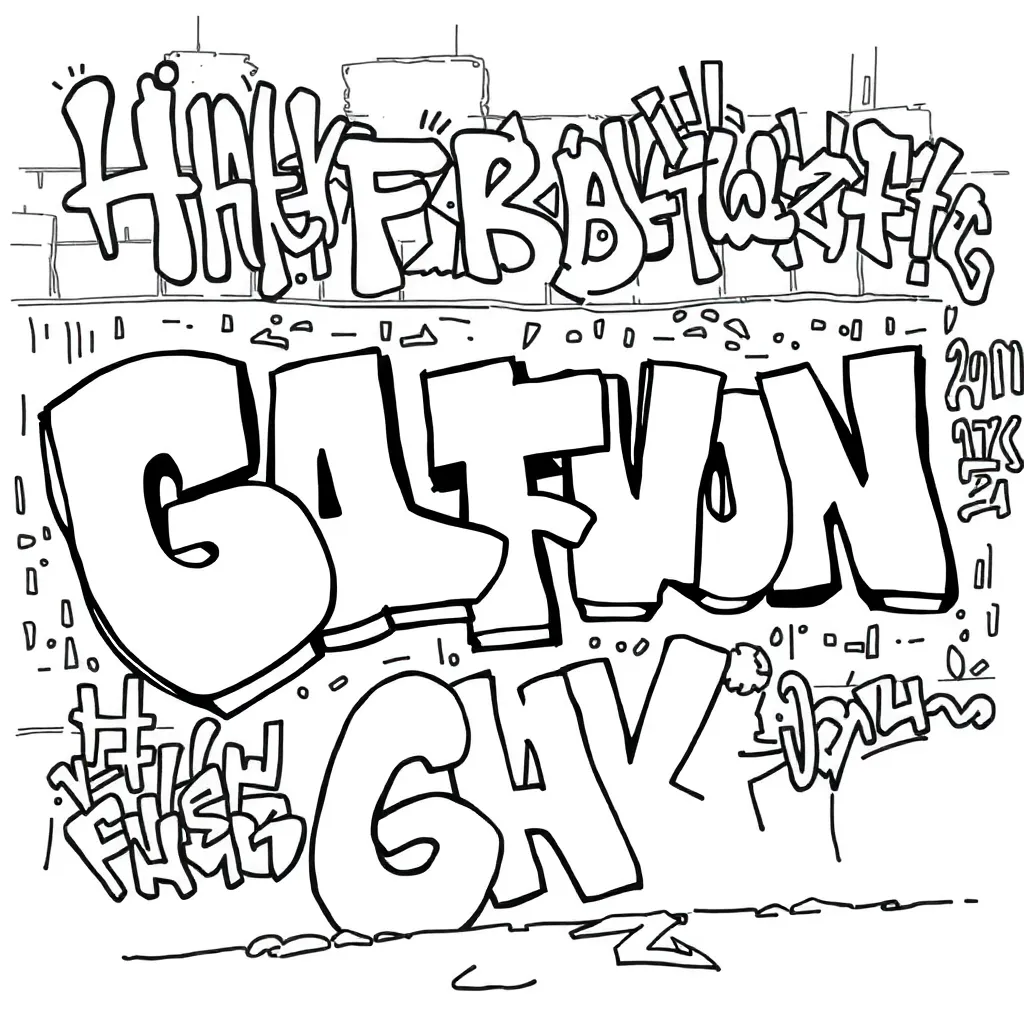Graffiti coloring page
