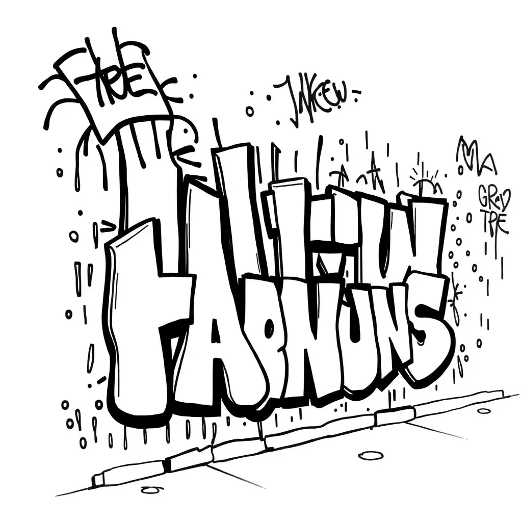 Graffiti coloring page