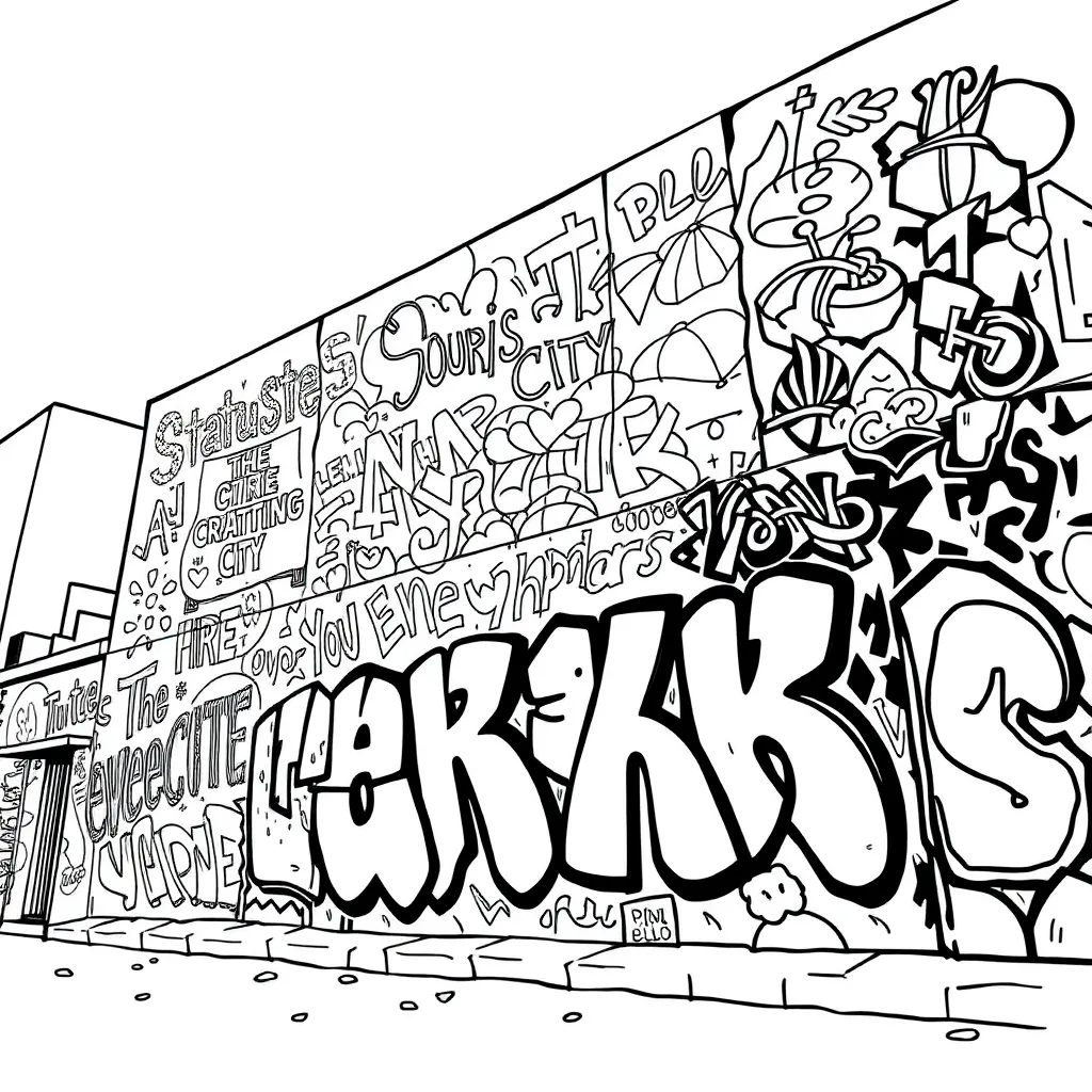 Graffiti coloring page