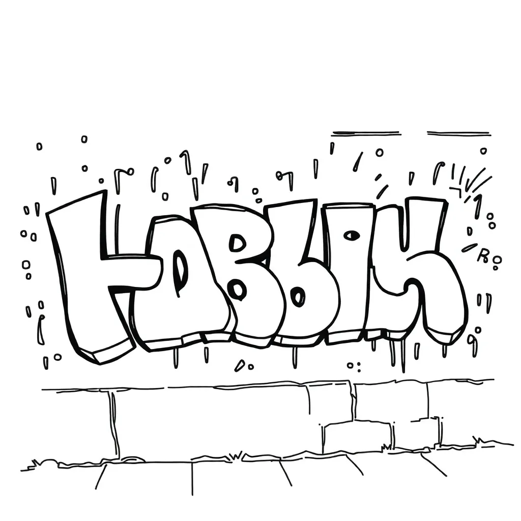 Graffiti coloring page