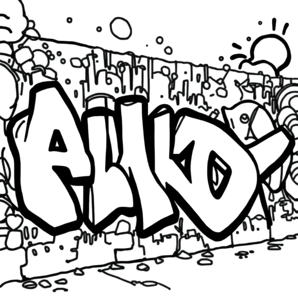 Graffiti coloring page