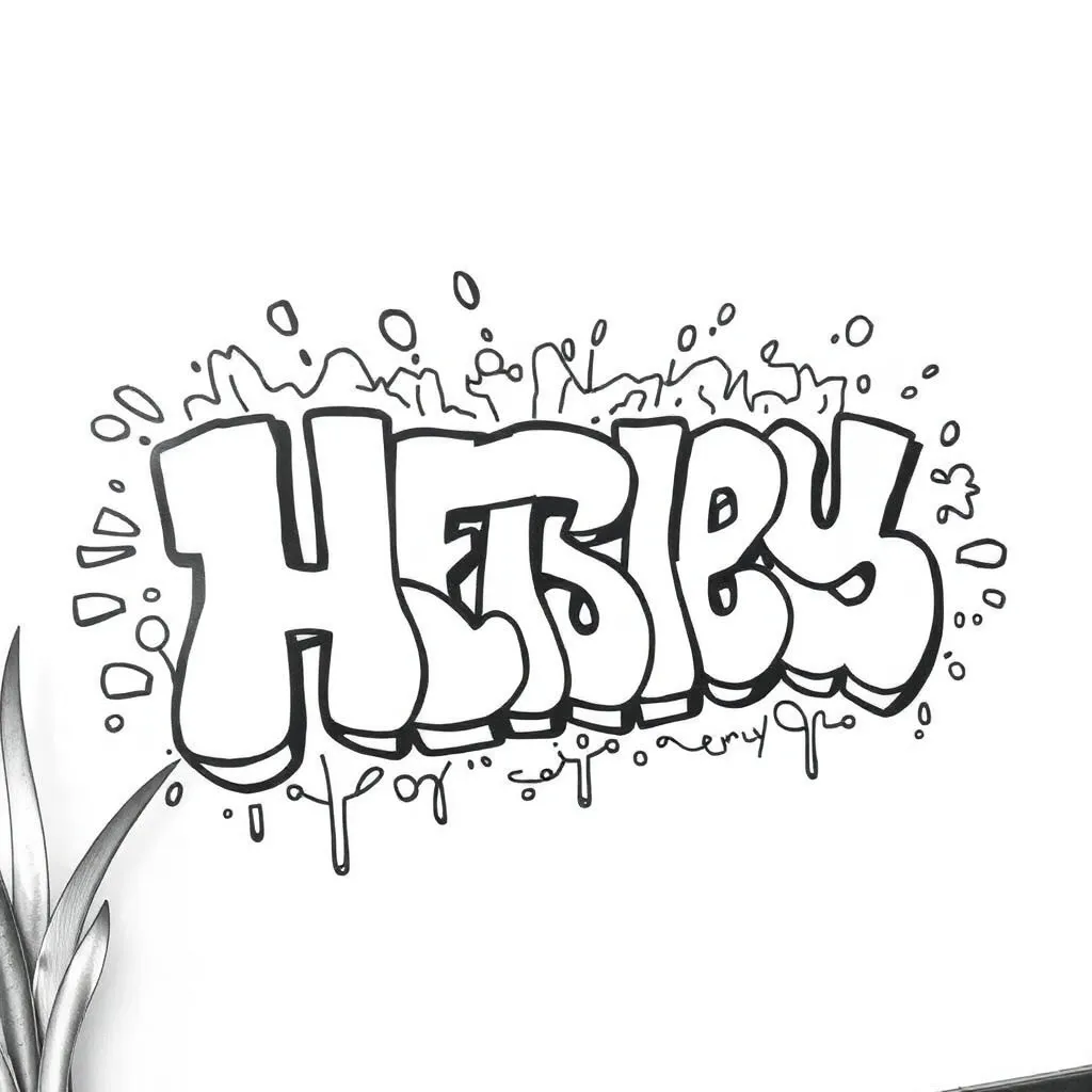 Graffiti coloring page